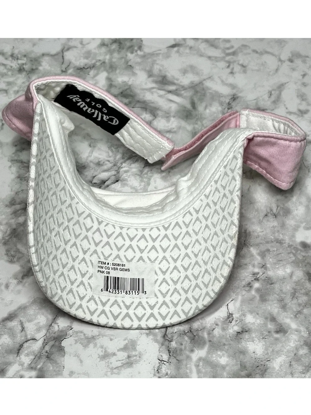 Callaway Golf Ladies Bling Metal Pink Rhinestone Logo Print Visor Athletic